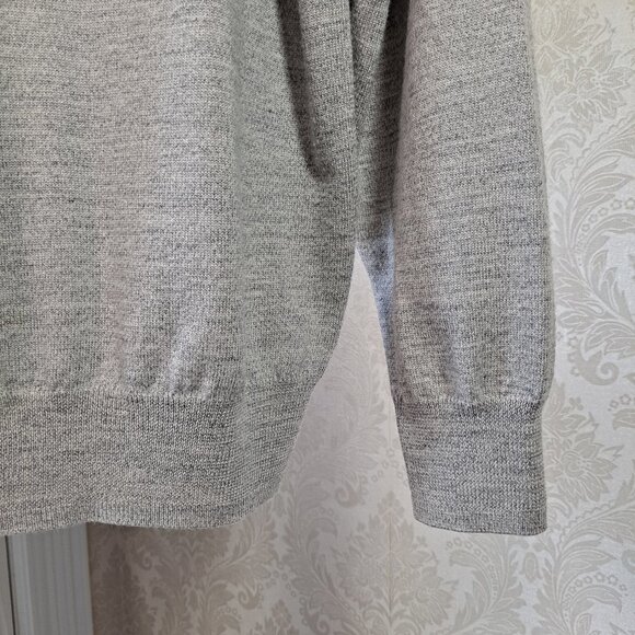 Jos A Banks Mens Large Soft Gray Italian Merino Wool Henley Sweater EUC - Picture 5 of 7